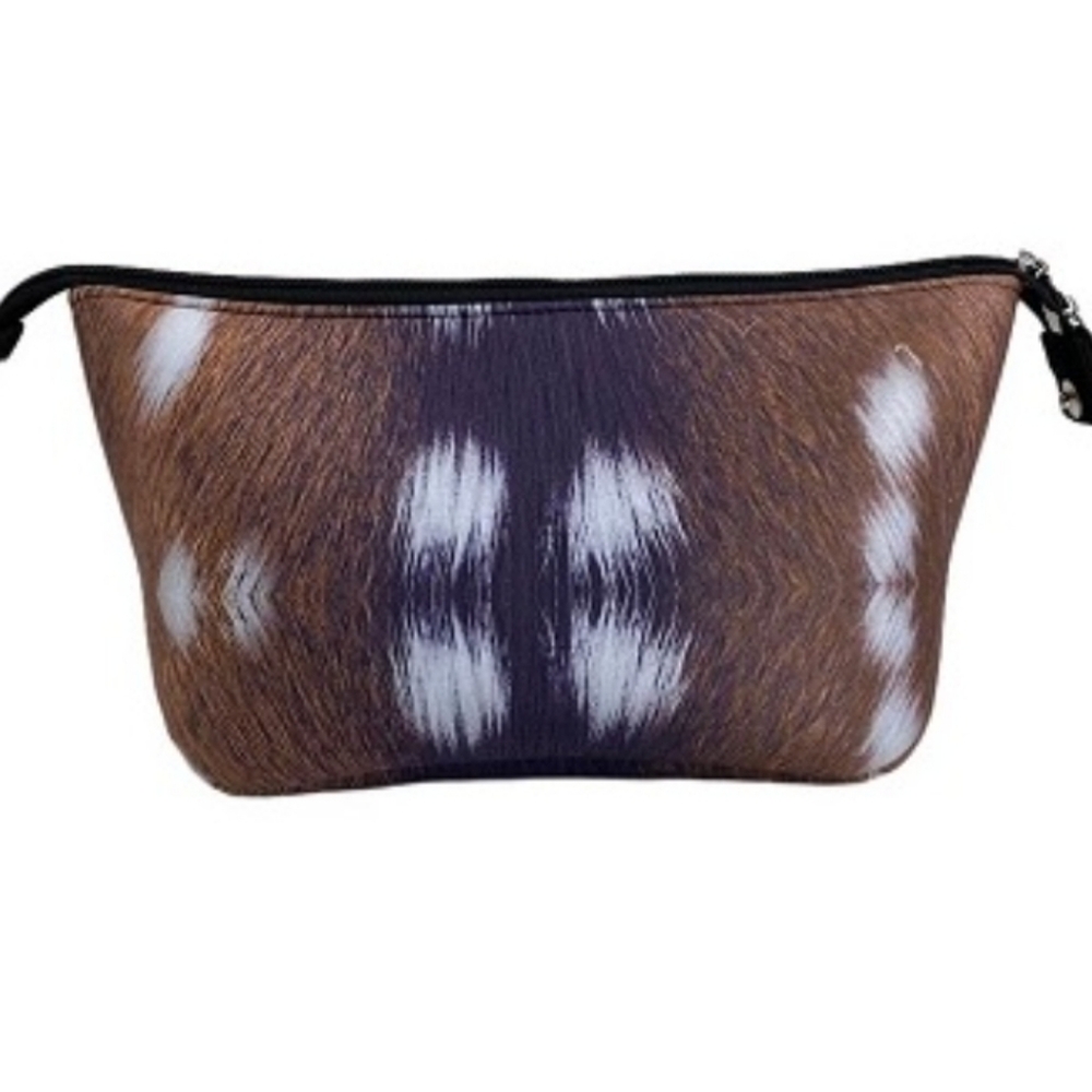 NWT Parker & Hyde Brown and White Animal Print Cosmetic Bag